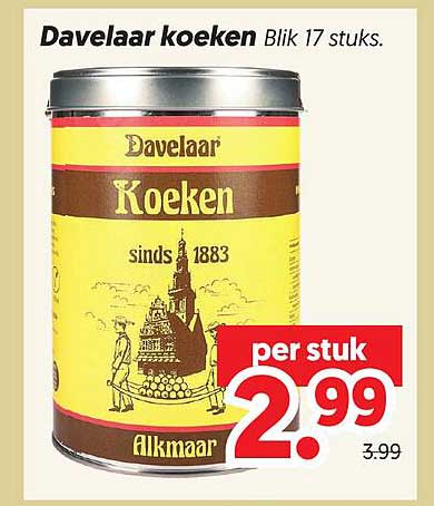 Davelaar koeken Blik 17 stuks.