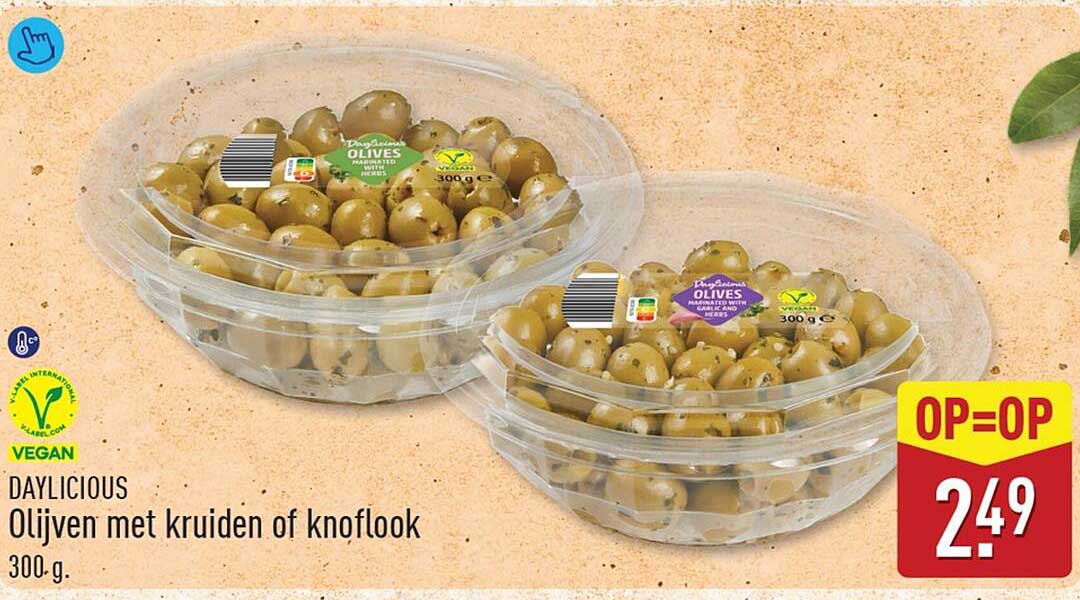 DAYLICIOUS Olijven met kruiden of knoflook 300 g