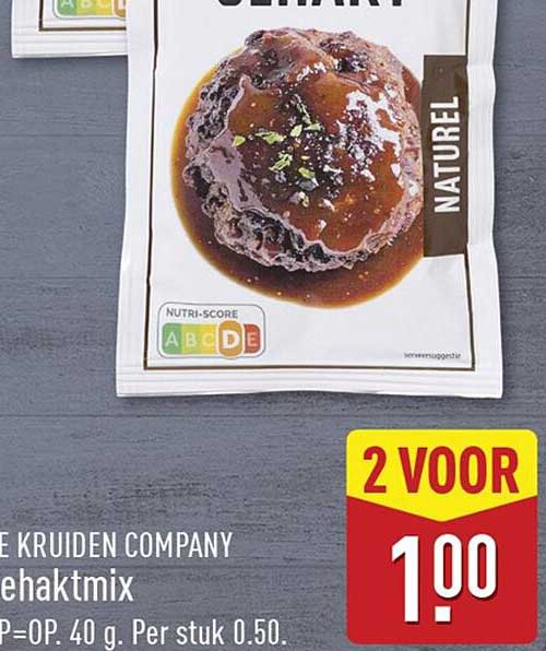 De Kruiden Company gehaktmix 40 g 2 voor 1.00