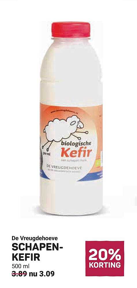 De Vreugdehoeve SCHAPEN-KEFIR 500 ml 20% KORTING