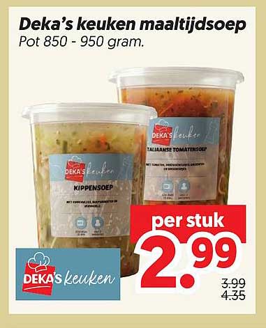 Deka’s keuken maaltijdsoep Pot 850 - 950 gram.