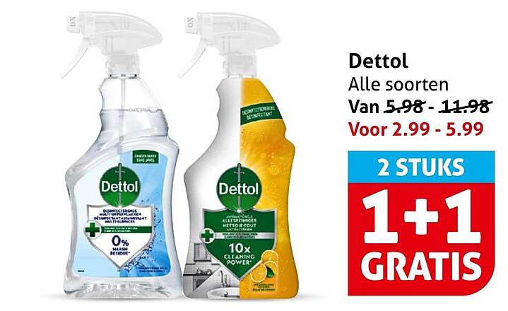 Dettol Alle soorten 1+1 gratis