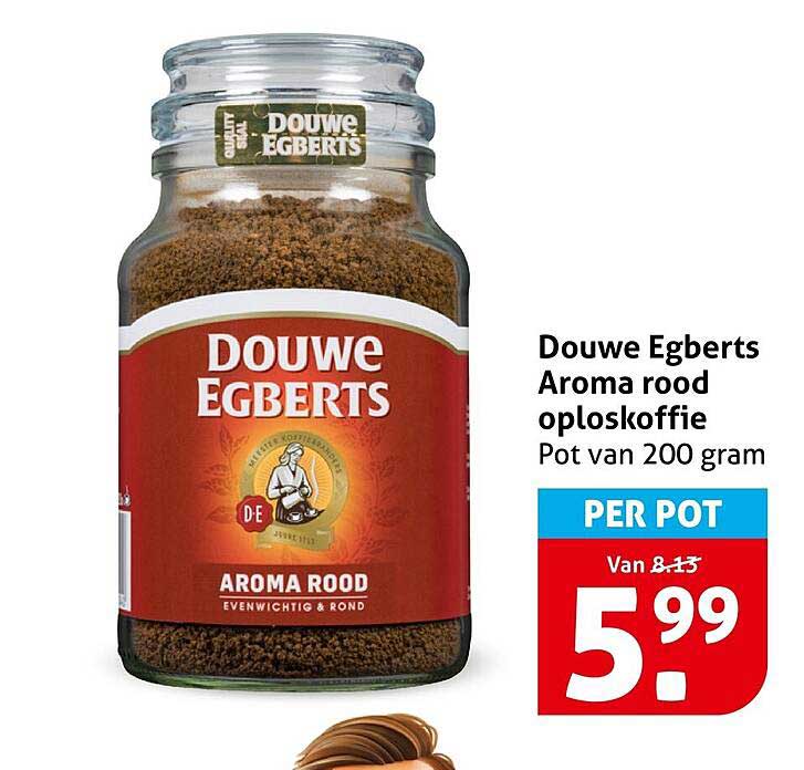 Douwe Egberts Aroma rood oploskoffie Pot van 200 gram