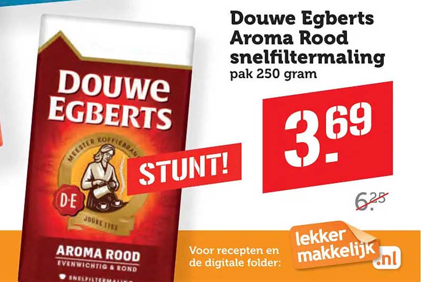 Douwe Egberts Aroma Rood snelfiltermaling STUNT!