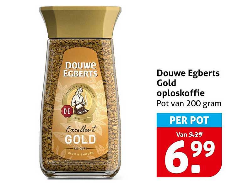 Douwe Egberts Gold oploskoffie Pot van 200 gram