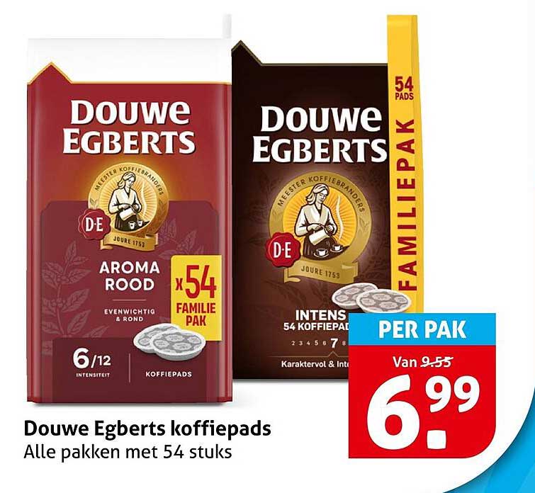 Douwe Egberts koffiepads Alle pakken met 54 stuks
