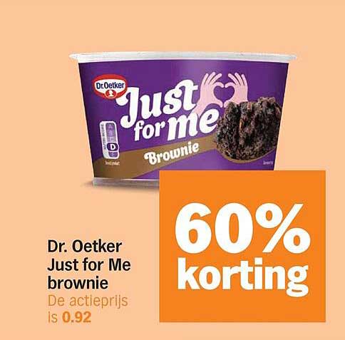 Dr. Oetker Just for Me brownie 60% korting