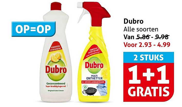 Dubro Alle soorten 2 STUKS 1+1 GRATIS