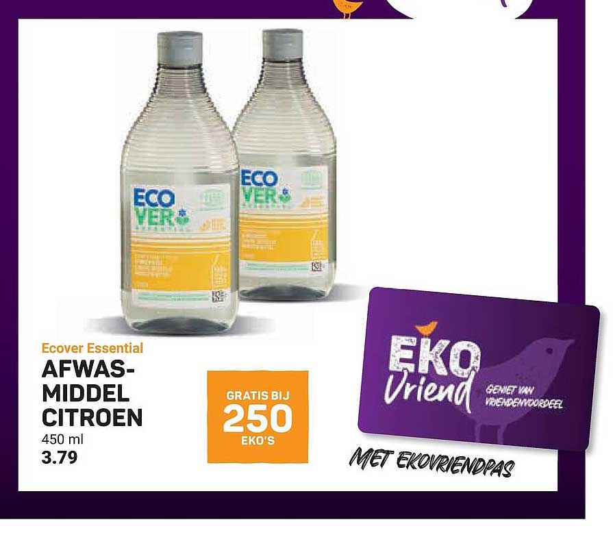 Ecover Essential Afwasmiddel Citroen Gratis bij 250 EKO's