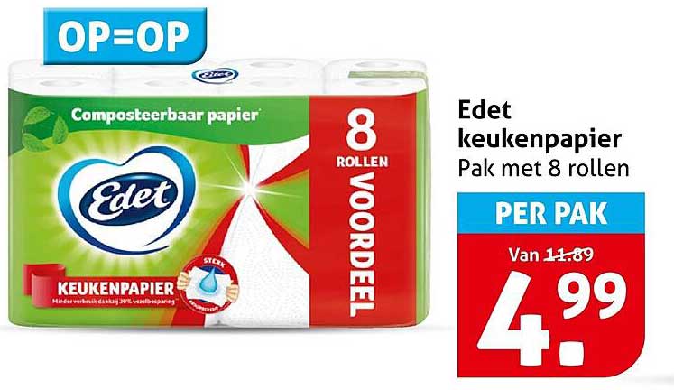 Edet keukenpapier Pak met 8 rollen