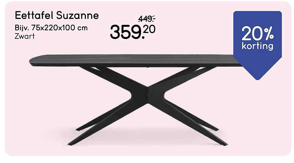 Eettafel Suzanne 20% korting