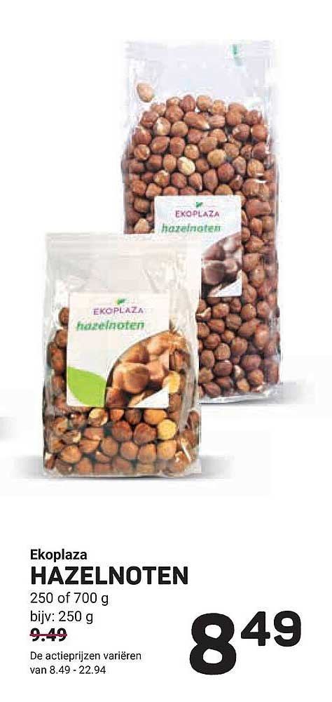 Ekoplaza HAZELNOTEN 250 of 700 g bijv: 250 g
