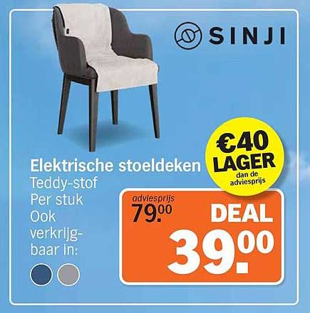 Elektrische stoeldeken Teddy-stof Per stuk Ook verkrijgbaar in: DEAL