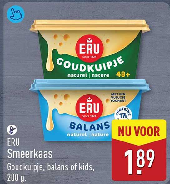ERU Smeerkaas Goudkuipje, balans of kids, 200 g.
