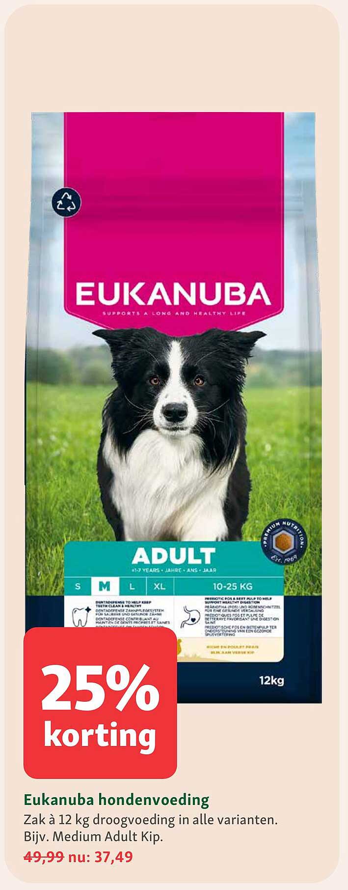 Eukanuba hondenvoeding 25% korting