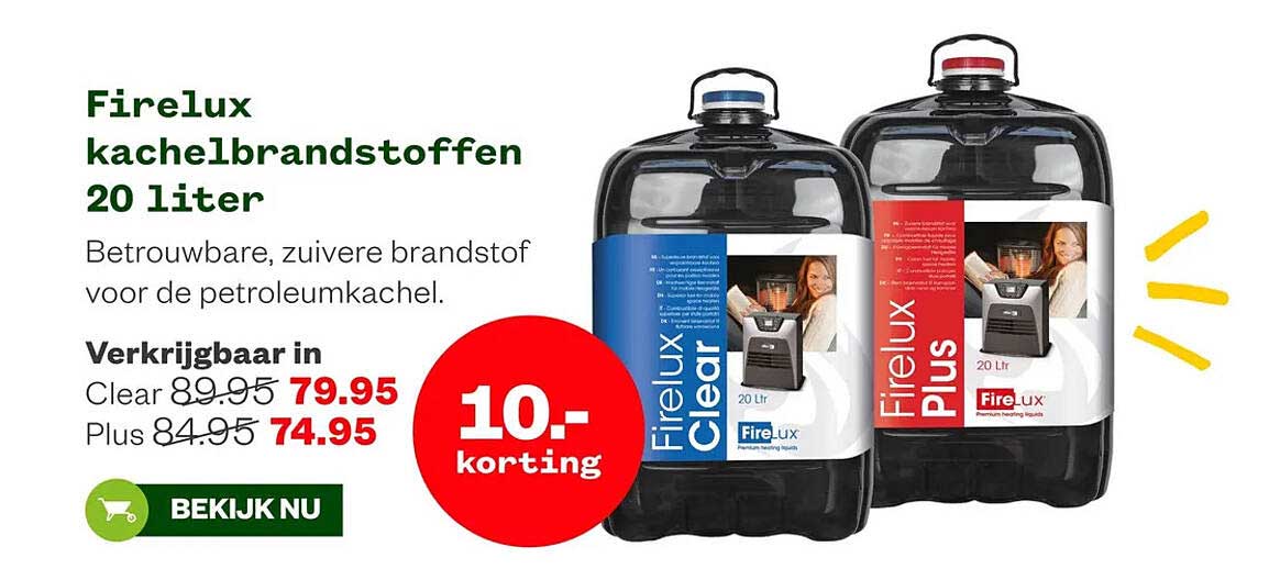 Firelux kachelbrandstoffen 20 liter