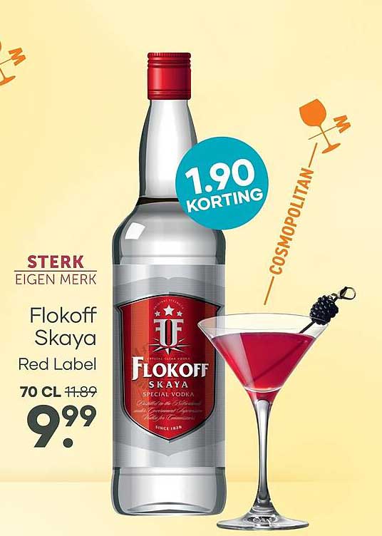 Flokoff Skaya Red Label 70 cl 1.90 KORTING