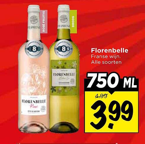 Florenbelle Franse Wijn. Alle soorten 750 ML