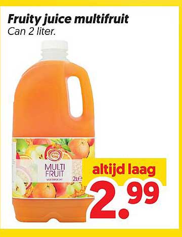 Fruity juice multifruit Can 2 liter.