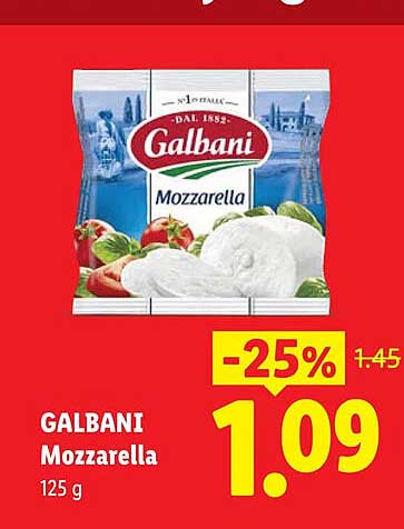 GALBANI Mozzarella 125 g -25%