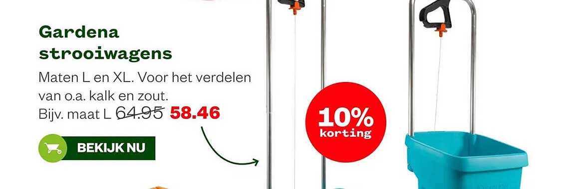 Gardena strooiwagens 10% korting