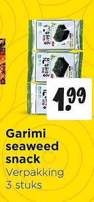 Garimi seaweed snack Verpakking 3 stuks