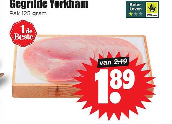 Gegrilde Yorkham Pak 125 gram