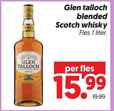 Glen talloch blended Scotch whisky Fles 1 liter.