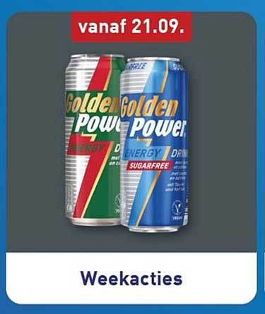 Golden Power Energy Drink / Sugarfree vanaf 21.09.