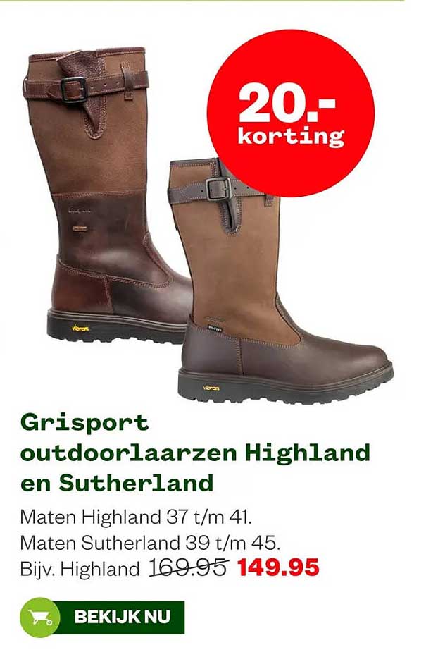 Grisport outdoorlaarzen Highland en Sutherland 20,- korting