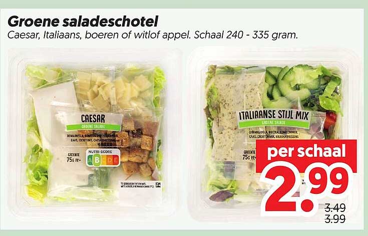 Groene saladeschotel