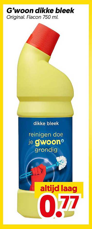 G'woon dikke bleek Original. Flacon 750 ml.