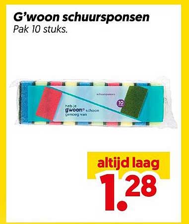G'woon schuurponsen Pak 10 stuks