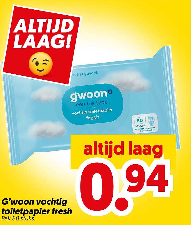G'woon vochtig toiletpapier fresh