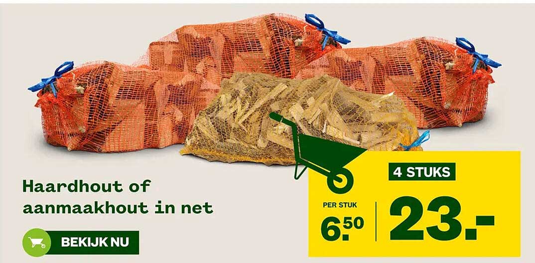 Haardhout of aanmaakhout in net