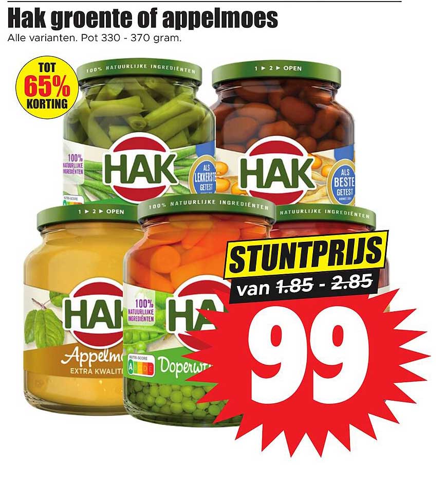 Hak groente of appelmoes
