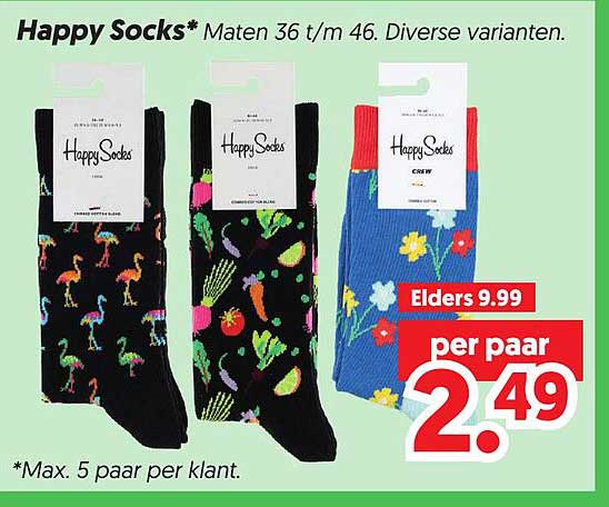 Happy Socks* Maten 36 t/m 46. Diverse varianten.