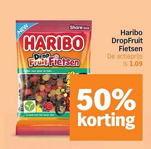 Haribo DropFruit Fietsen 50% korting