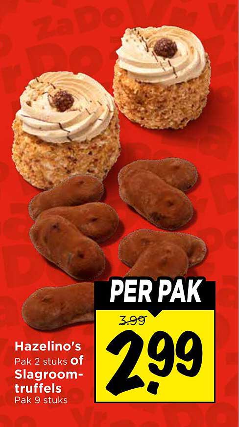 Hazelino's Pak 2 stuks of Slagroom-truffels Pak 9 stuks