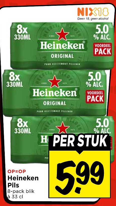 Heineken Pils 8-pack blik à 33 cl