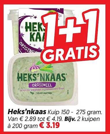 Heks’nkaas 1+1 GRATIS