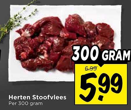 Herten Stoofvlees Per 300 gram