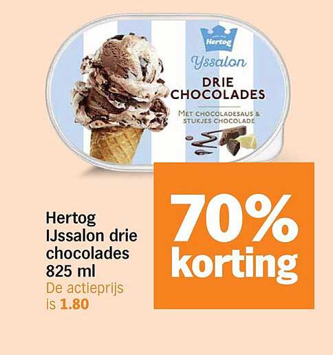 Hertog IJssalon drie chocolades 825 ml
