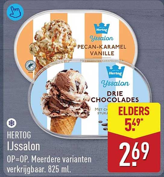 Hertog Ijssalon Op=Op. Meerdere varianten verkrijgbaar. 825 ml.