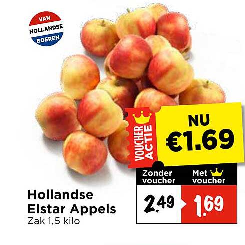 Hollandse Elstar Appels Zak 1,5 kilo