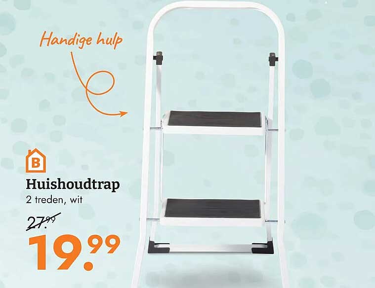 Huishoudtrap 2 treden, wit