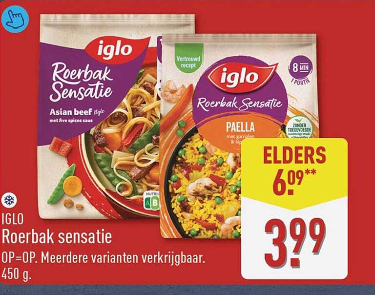 IGLO Roerbak sensatie OP=OP. Meerdere varianten verkrijgbaar. 450 g.