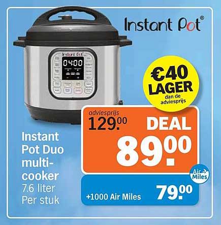 Instant Pot Duo multi-cooker 7.6 liter Per stuk