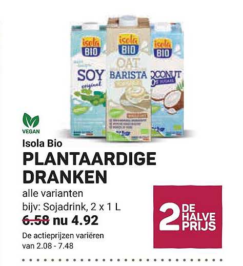 Isola Bio PLANTAARDIGE DRANKEN alle varianten bijv: Sojadrink, 2 x 1 L 2e halve prijs