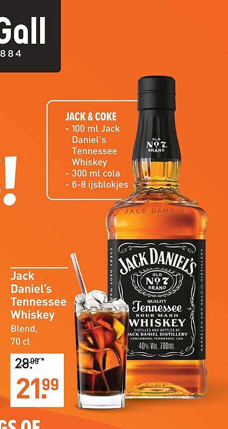 Jack Daniel's Tennessee Whiskey Blend, 70 cl